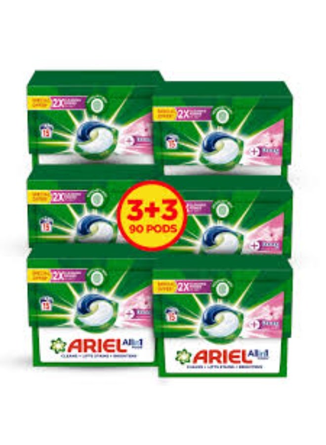 اريال اقراص اريال للغسالات الاوتوماتيك بلمسة انتعاش داوني 3 في 1 - 15 قرص، كبسولات، 0.44 كيلوغرام 6  قطع - Image 2